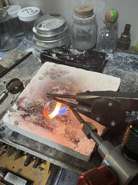 Bench work at Ark Jewelers workshop